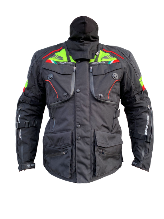 MUGENRACE NJ-MNR-2099 MARS Giacca Tessile Nero Giallo Fluo