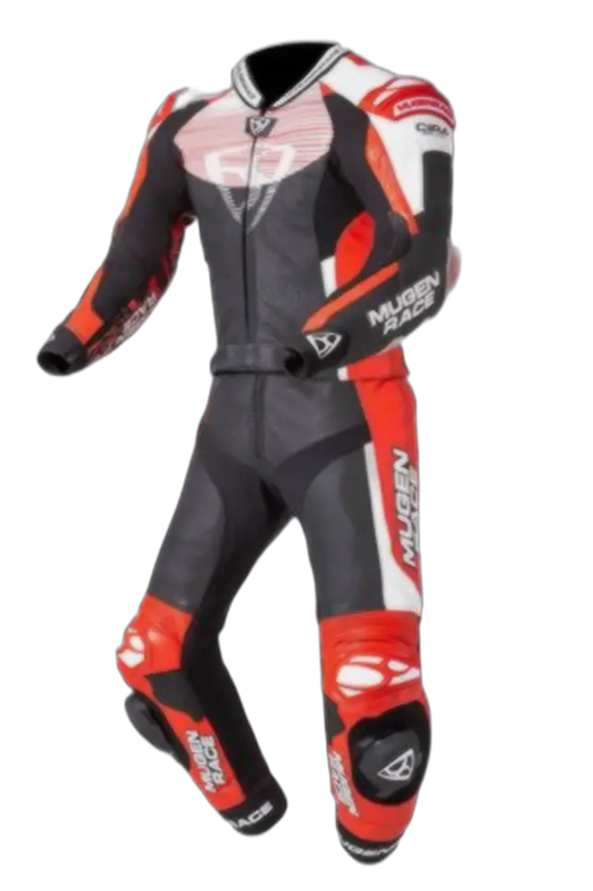 MUGENRACE MNR-2109 Moto Tuta Pelle Nero Bianco Rosso 