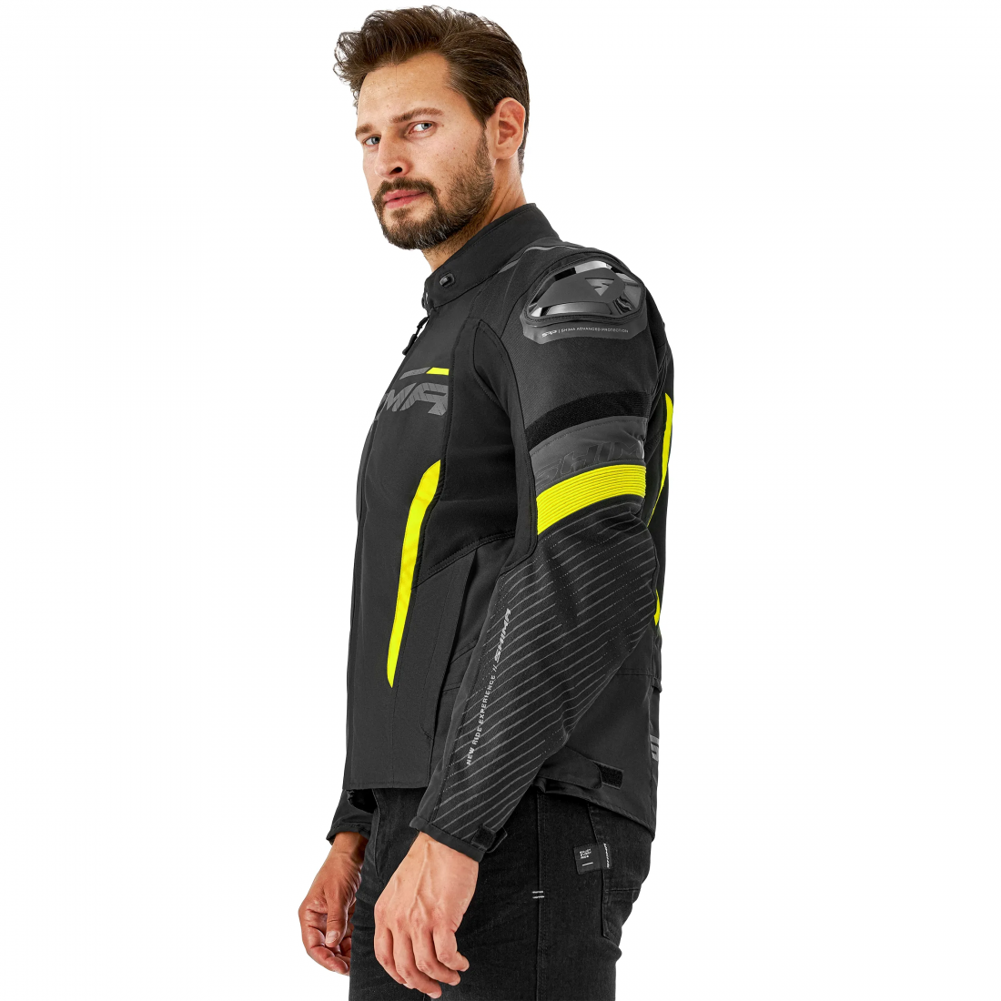 SHIMA SOLID 2.0 CHAQUETA TEXTIL DE MOTO HOMBRE NEGRO AMARILLO 