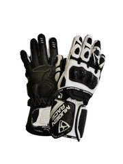 MUGENRACE CHILI Sport Moto Pelle Guanti Bianco Nero 