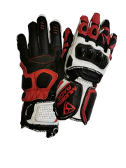 MUGENRACE CHILI Moto Sportivi Pelle Guanti Nero Bianco Rosso 