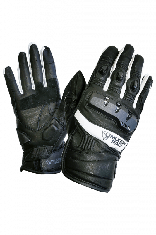 MUGENRACE G-MNR-2170 MULTI Moto Corti Guanti Nero Bianco 