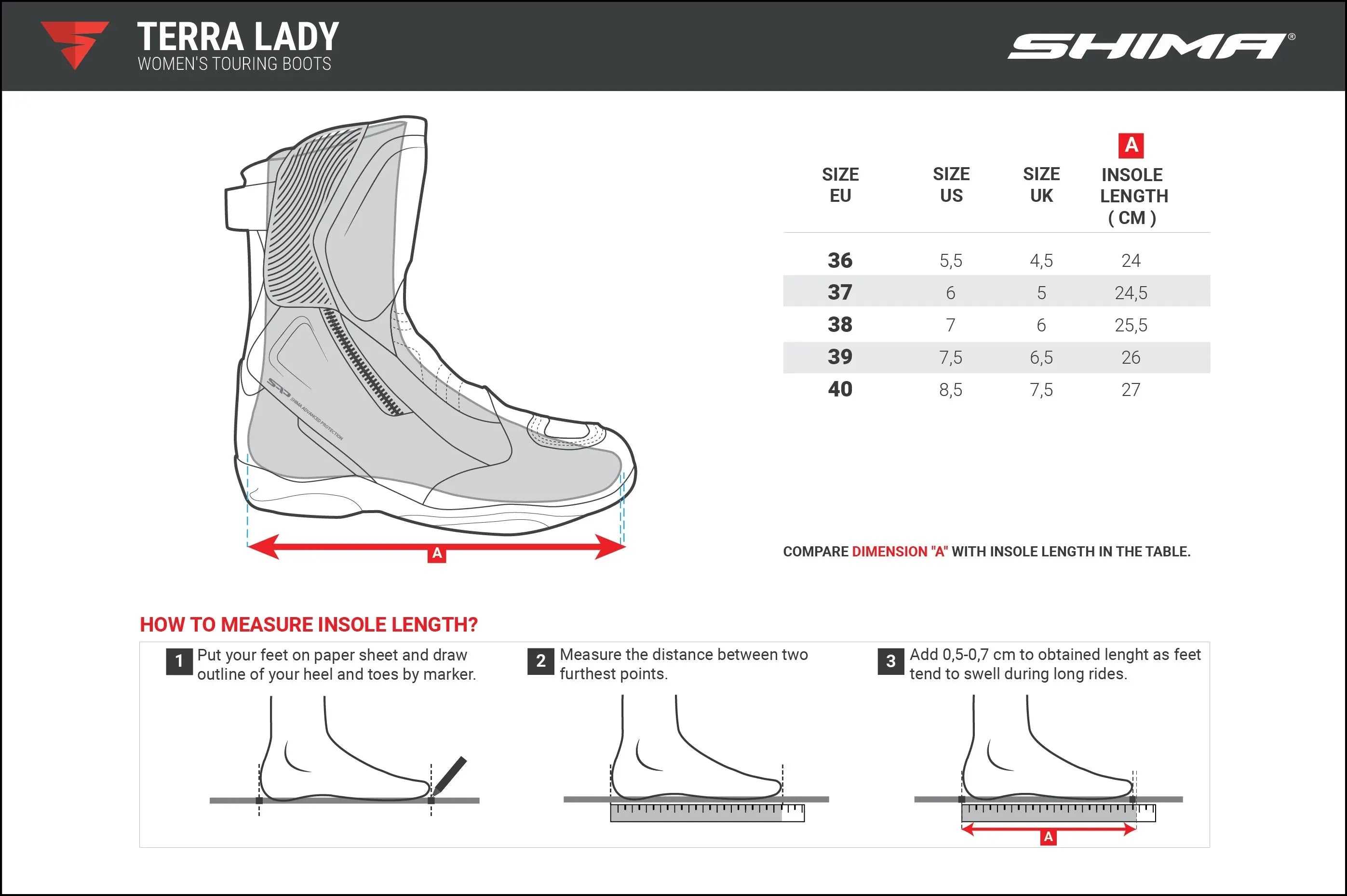 SHIMA TERRA LADY  BOOTS BLACK - SECURTEX MOTOR S.L (t/a MaximoMoto)