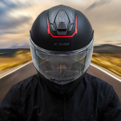 CGM - 360G KAD RIDE Integrali Moto Caschi Nero Rosso opaco 