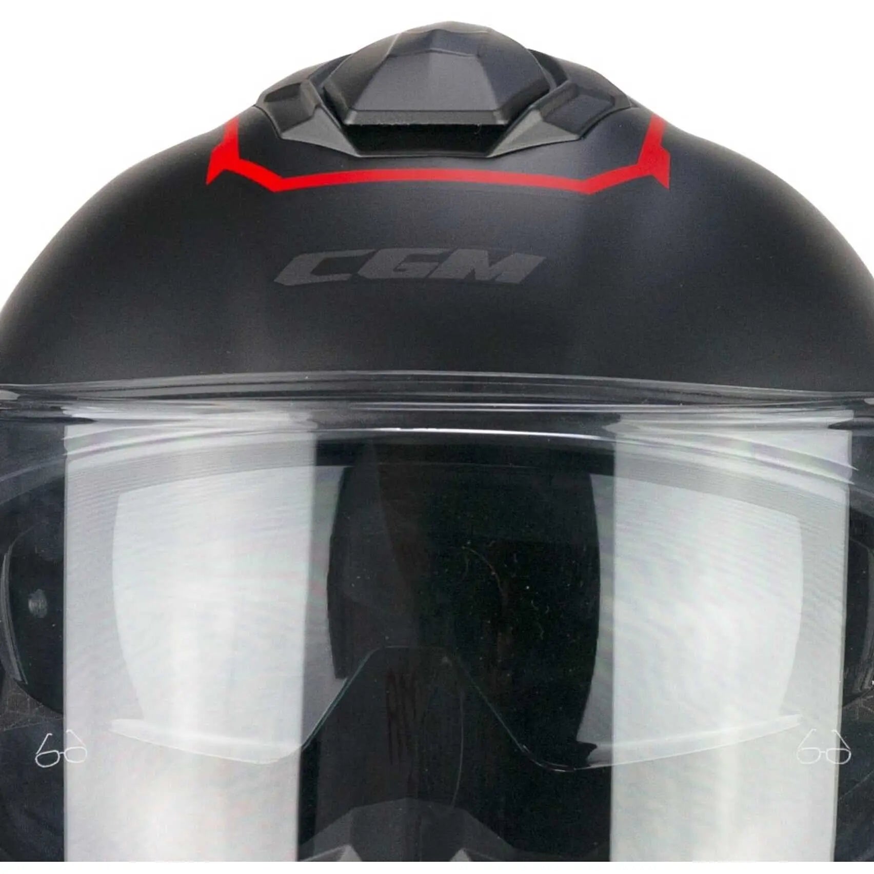 CGM - 360G KAD RIDE Integrali Moto Caschi Nero Rosso opaco 
