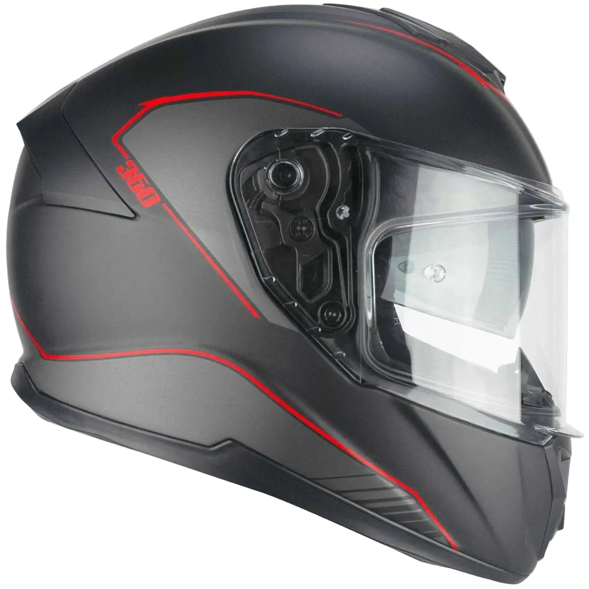 CGM - 360G KAD RIDE Integrali Moto Caschi Nero Rosso opaco 