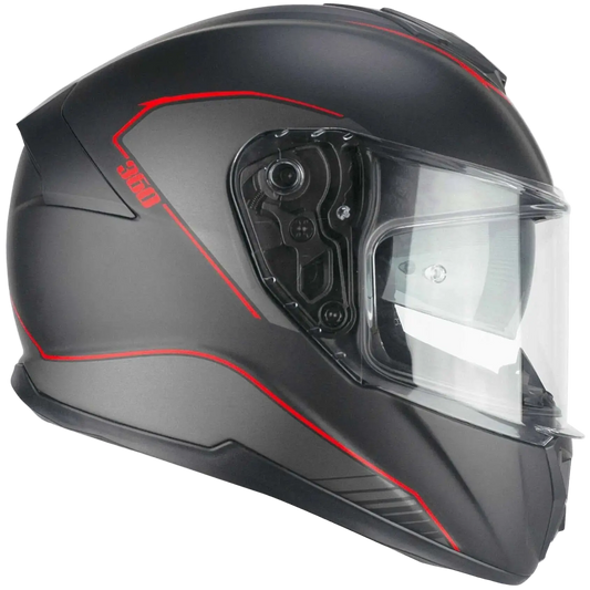 CGM - 360G KAD RIDE Integrali Moto Caschi Nero Rosso opaco 