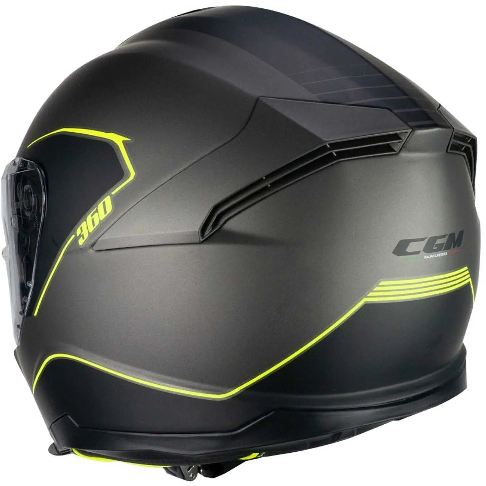 CGM - 360G KAD RIDE Moto Integrali Caschi Grafite Giallo fluo opaco