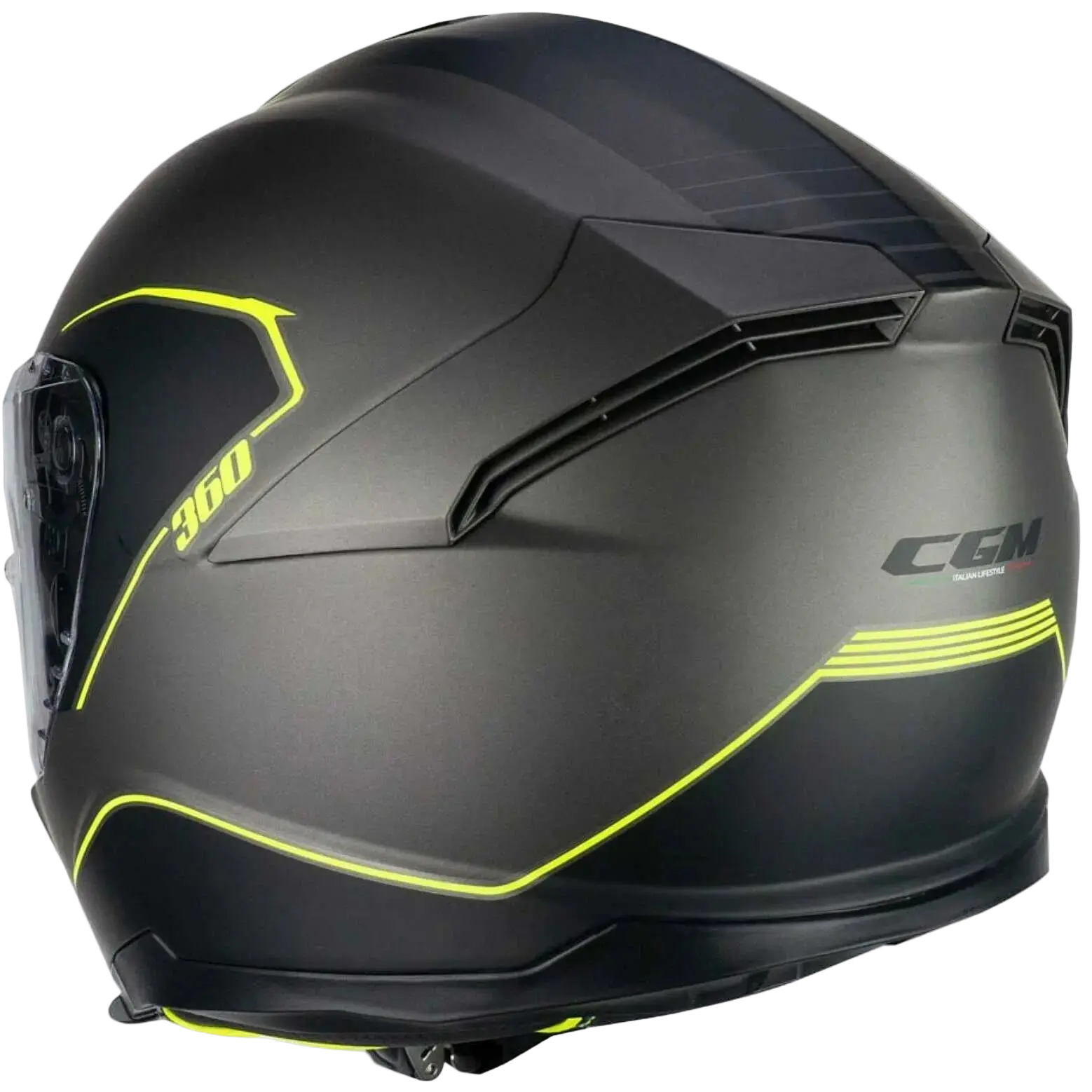 CGM - 360G KAD RIDE Moto Integrali Caschi Grafite Giallo fluo opaco 