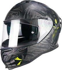 CGM 363S SHOT NIPPO Integrale Moto Casco Nero Fluo Amarillo Mate