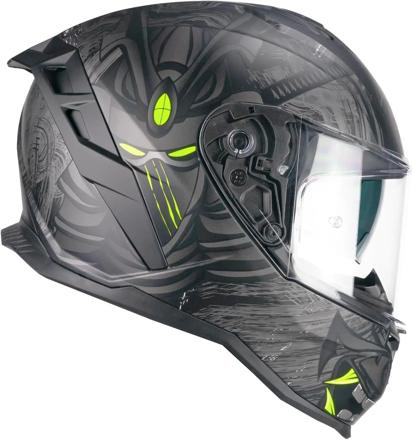 CGM 363S SHOT NIPPO Integrale Moto Casco Nero Fluo Amarillo Mate