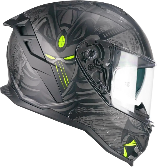 CGM 363S SHOT NIPPO Integrale Moto Caschi Nero Fluo Amarillo Mate 