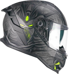 CGM 363S SHOT NIPPO Integrale Moto Casco Nero Fluo Amarillo Mate