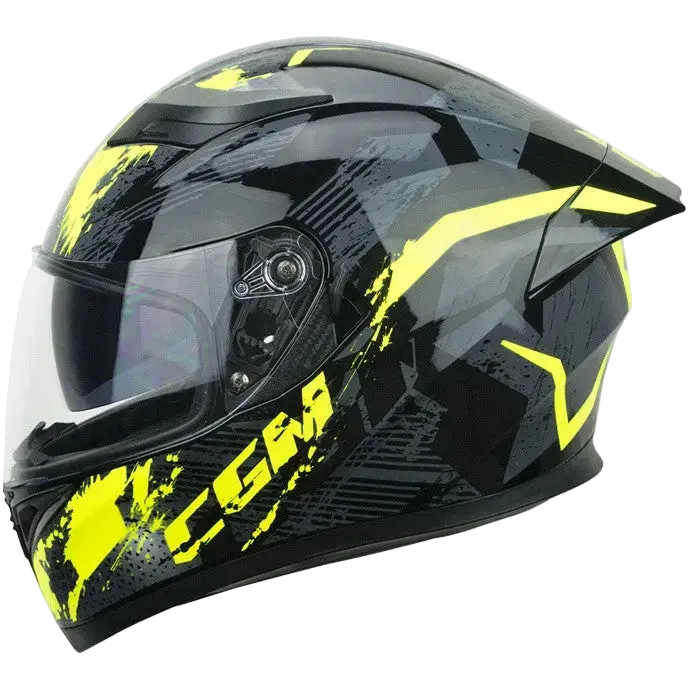 CGM 316X SPEED SPRAY Moto Integrali Caschi Nero Giallo Fluo 