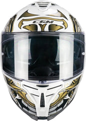 CGM 363S SHOT NIPPO Integral Moto Casco Blanco Dorado