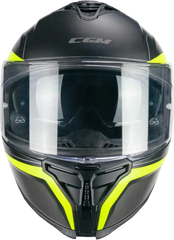 CGM 363X SHOT RUN Moto Integrali Caschi Nero Giallo Fluo Opaco 