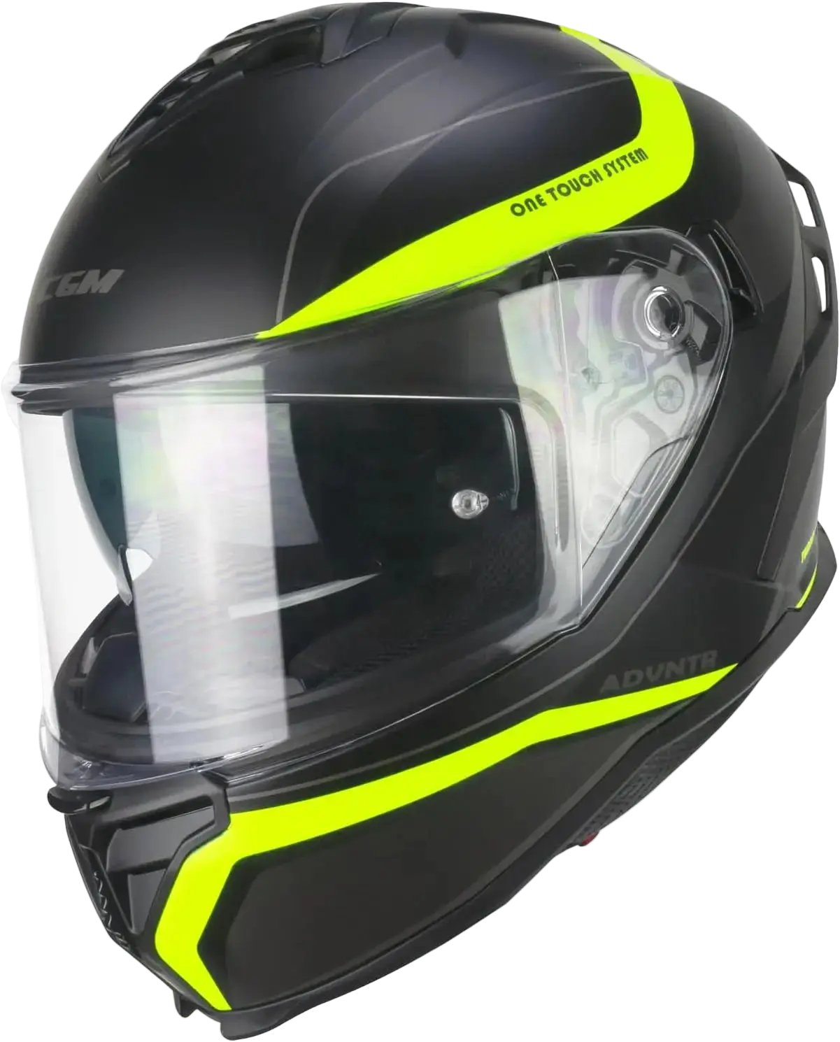 CGM 363X SHOT RUN Moto Integrali Caschi Nero Giallo Fluo Opaco 