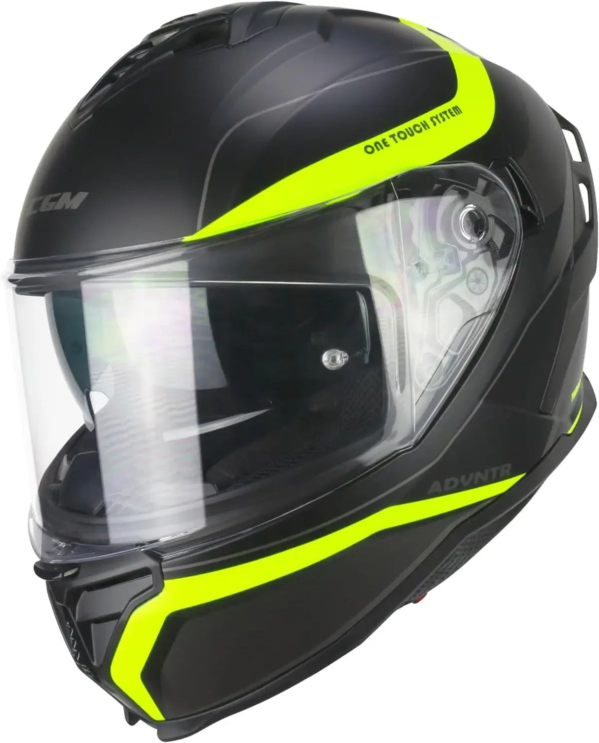 CGM 363 SHOT Moto Integrali Caschi Nero Giallo Fluo Opaco