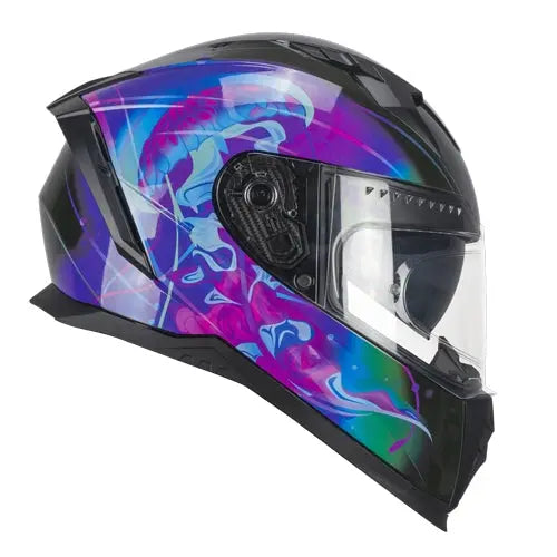 CGM - 311S BLAST JELLY Moto integrale Caschi Nero Viola