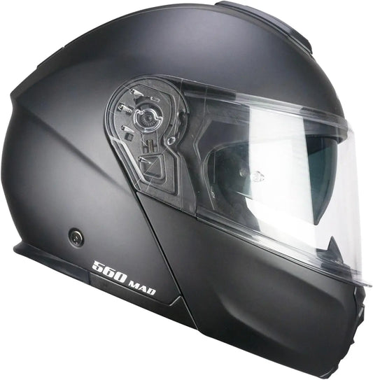 CGM - 560A MAD MONO Moto Modulare Caschi Nero opaco 