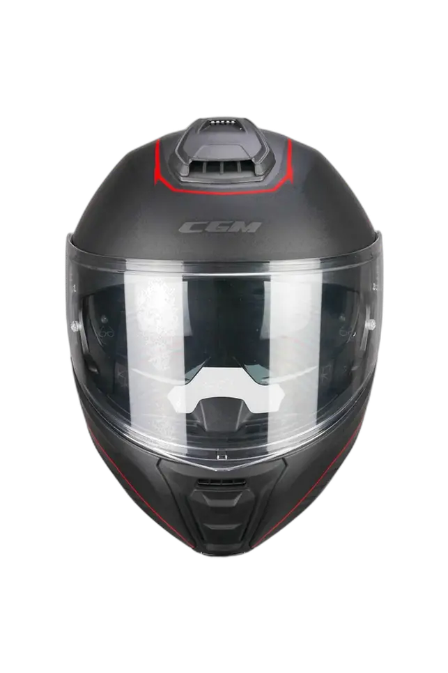 CGM 560G MAD RIDE Moto Modulare Caschi Nero Rosso opaco 