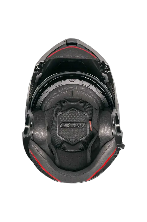 CGM 560G MAD RIDE Moto Modulare Caschi Nero Rosso opaco 