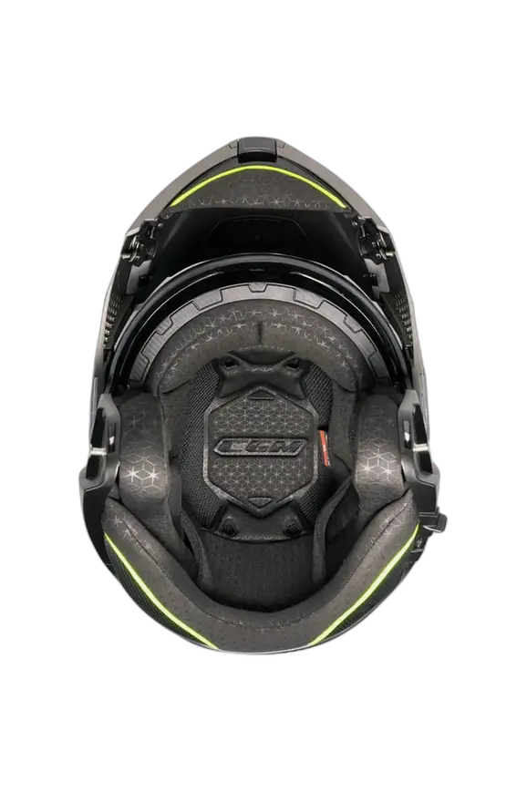 CGM - 560G MAD RIDE Moto Modulare Caschi Grafite Giallo fluo opaco 