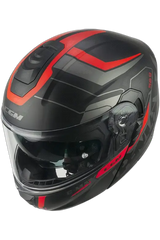 CGM 569G C-MAX CITY Modular Caschi Motociclismo Nero Rosso opaco 