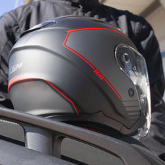CGM 160G JAD RIDE Motociclismo Jet Caschi Nero Rosso opaco