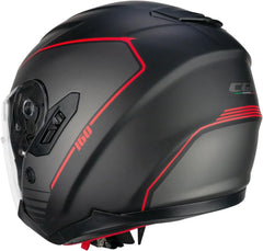 CGM 160G JAD RIDE Motociclismo Jet Caschi Nero Rosso opaco