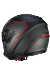 CGM 160G JAD RIDE Motociclismo Jet Caschi Nero Rosso opaco 