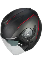 CGM 160G JAD RIDE Motociclismo Jet Caschi Nero Rosso opaco 