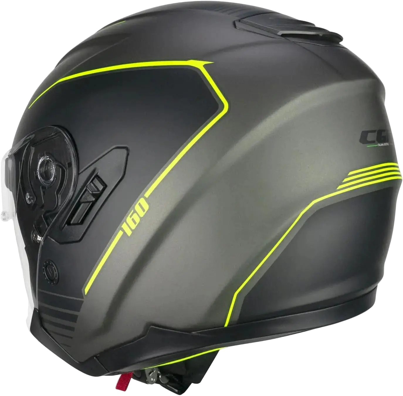 CGM 160G JAD RIDE Motociclo Jet Caschi Grafite Opaco Giallo Fluo 