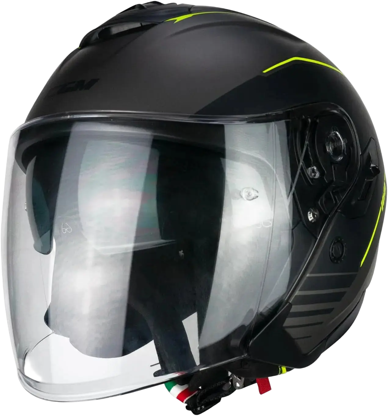 CGM 160G JAD RIDE Motociclo Jet Caschi Grafite Opaco Giallo Fluo 