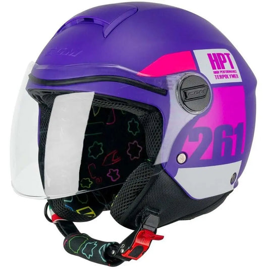 CGM - 261X MINI SIGN Aperta Caschi Jet Moto Viola Rosa