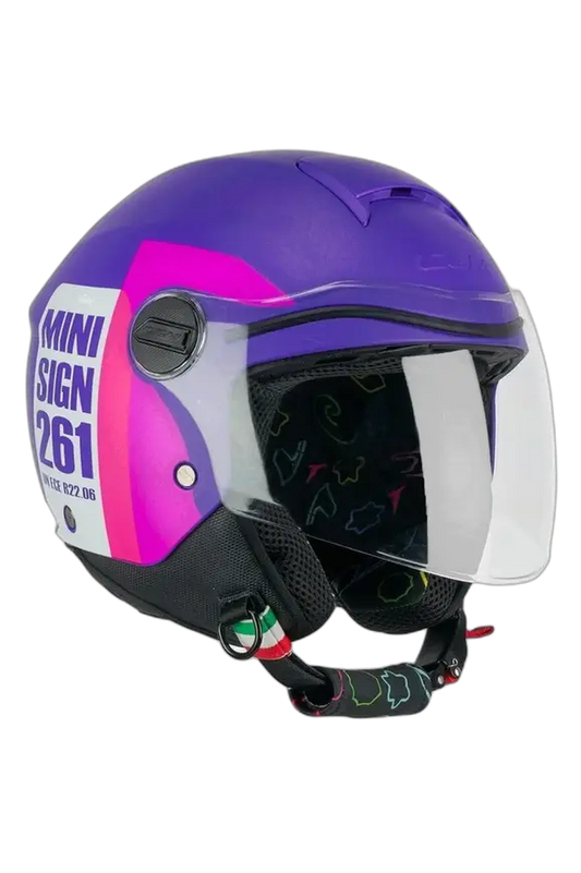 CGM - 261X MINI SIGN Aperta Caschi Jet Moto Viola Rosa 