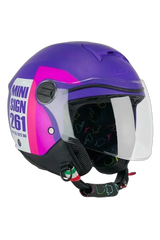 CGM - 261X MINI SIGN Aperta Caschi Jet Moto Viola Rosa 