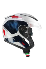 CGM 136G DNA GALAXY Moto Jet Caschi Bianco Azzurro 
