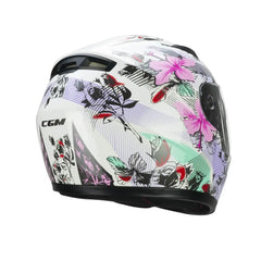CGM 265S LUCKY MUSIC Moto Integral Casco Blanco Rosa