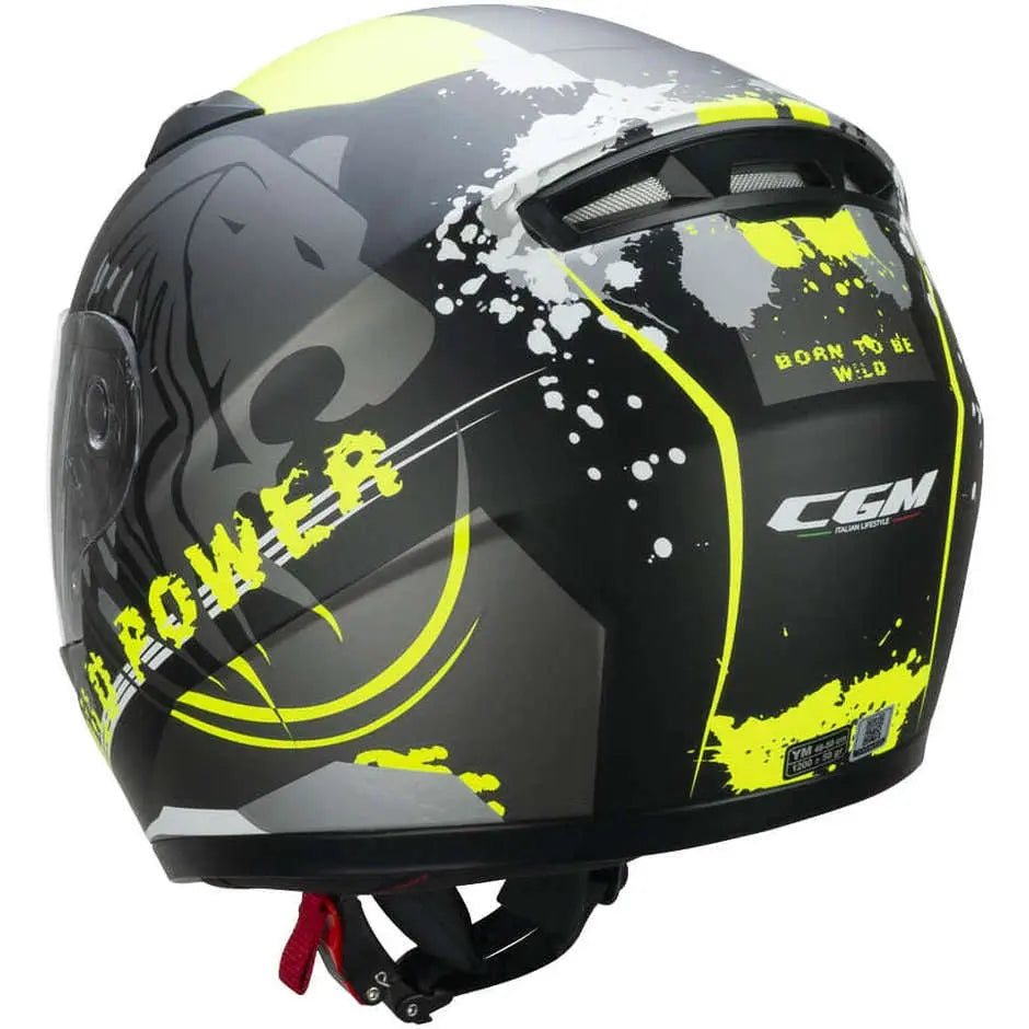 CGM - 265G LUCKY WILD INTEGRAL CASCO Nero Giallo fluo opaco