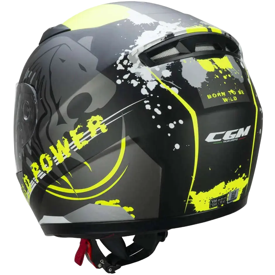 CGM 265G LUCKY WILD INTEGRALI CASCHI BAMBINI Nero Giallo fluo opaco 