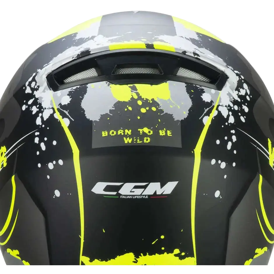 CGM 265G LUCKY WILD INTEGRALI CASCHI BAMBINI Nero Giallo fluo opaco 