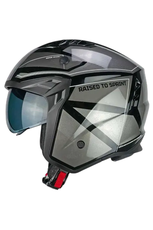 CGM 155S Rush Race Casco Jet da Motociclista Nero Grafite 