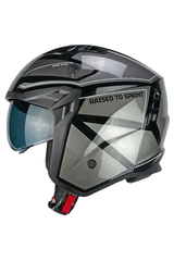 CGM 155S Rush Race Casco Jet da Motociclista Nero Grafite 