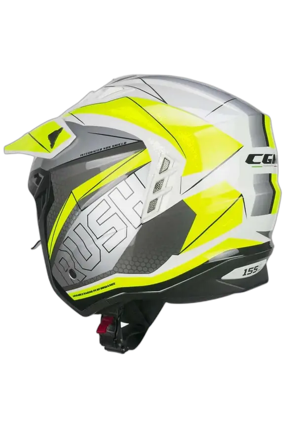 CGM 155G RUSH  DUAL Caschi Moto Jet Bianco Giallo Fluo 