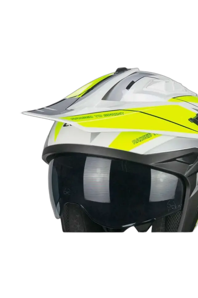 CGM 155G RUSH  DUAL Caschi Moto Jet Bianco Giallo Fluo 