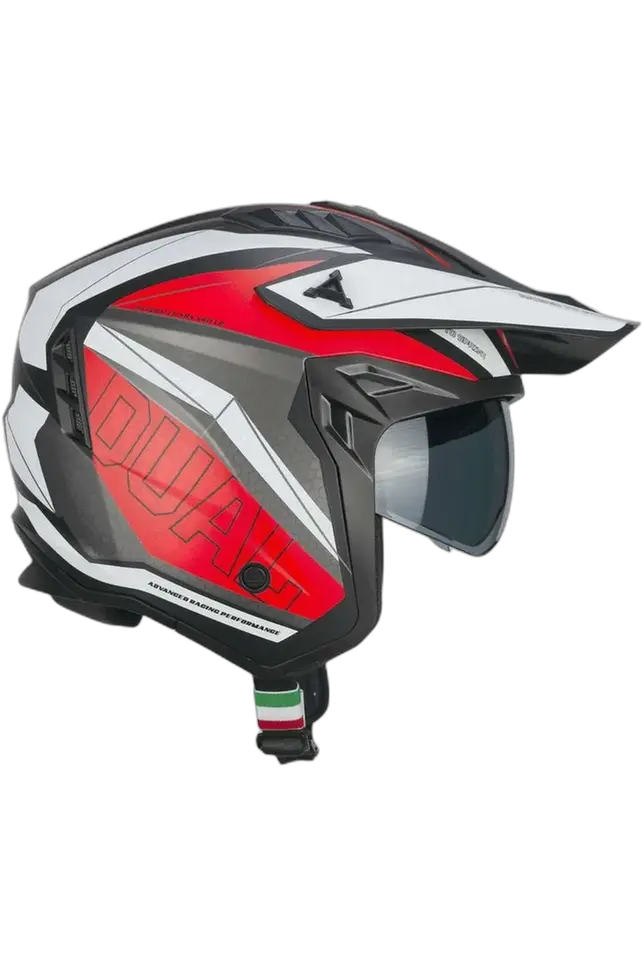 CGM 155G RUSH DUAL casco Jet Nero Rosso opaco 