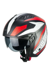 CGM 155G RUSH DUAL casco Jet Nero Rosso opaco 