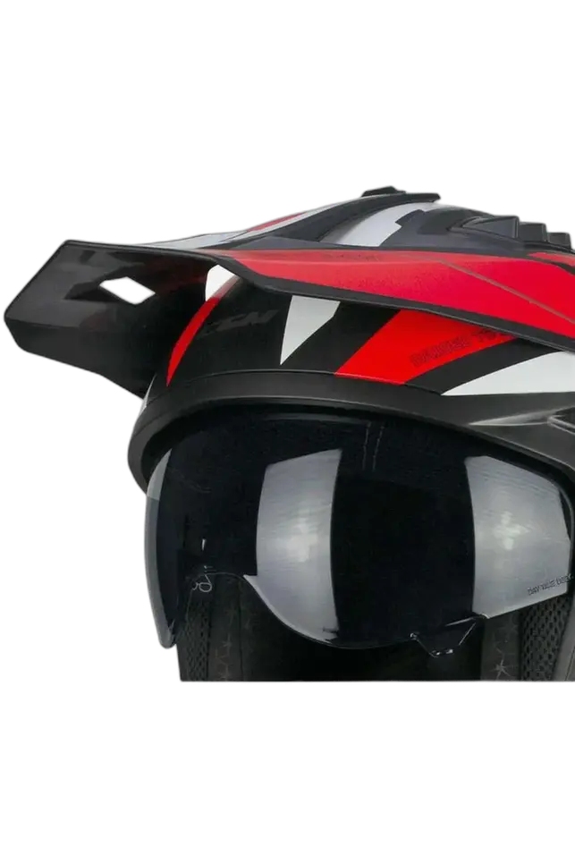 CGM 155G RUSH DUAL casco Jet Nero Rosso opaco 