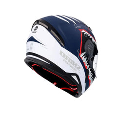 SHIRO HUNTER SHARK MOTO INTEGRALI CASCHI OPACO NAVY BLU BIANCO 